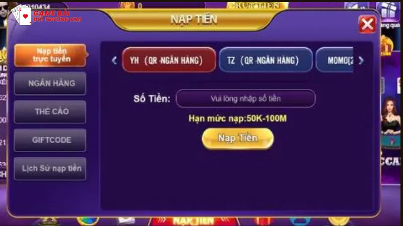 Hướng dẫn nạp tiền tại cổng game Lac88