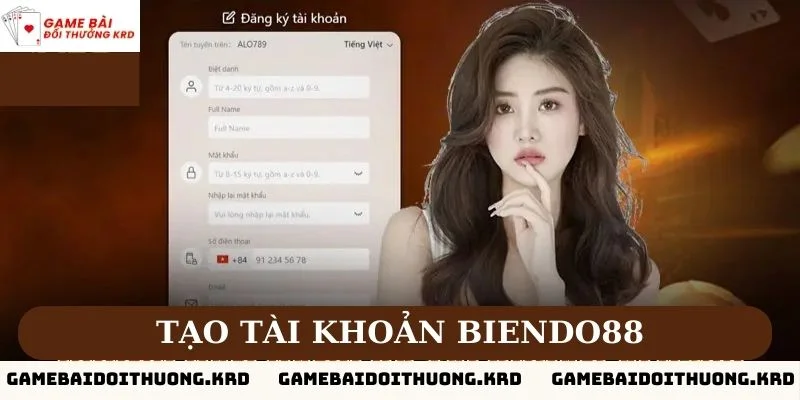 Hướng dẫn cách tạo tài khoản Biendo88